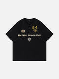 DAXUEN Graphic raglan t-shirt with distressed print