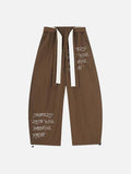 DAXUEN Graphic wide-leg trousers in black and mocha