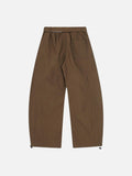 DAXUEN Graphic wide-leg trousers in black and mocha