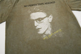 DAXUEN washed black oversized grayscale portrait graphic t-shirt