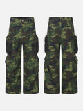 DAXUEN green and black camouflage wide-leg cargo pants