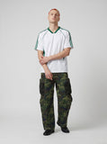 DAXUEN green and black camouflage wide-leg cargo pants — model photo