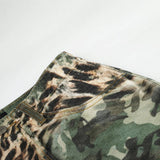 Green Camouflage and Leopard Cargo Pants