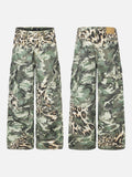 Green Camouflage and Leopard Cargo Pants