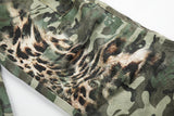 Green Camouflage and Leopard Cargo Pants