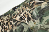 Green Camouflage and Leopard Cargo Pants