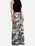 DAXUEN grey-brown camouflage wide-leg casual pants