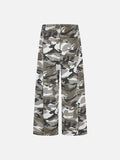 DAXUEN grey camouflage relaxed wide-leg pants