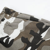DAXUEN grey camouflage relaxed wide-leg pants