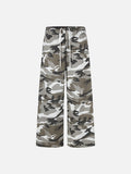 DAXUEN grey camouflage relaxed wide-leg pants