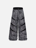 DAXUEN grey crackle wide-leg trousers