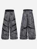 DAXUEN grey crackle wide-leg trousers
