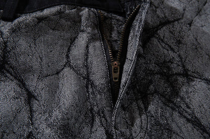 DAXUEN grey crackle wide-leg trousers