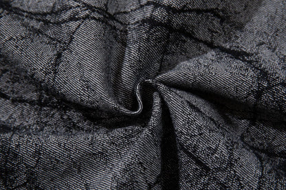 DAXUEN grey crackle wide-leg trousers