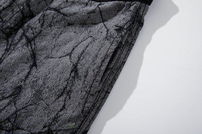 DAXUEN grey crackle wide-leg trousers