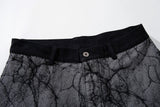 DAXUEN grey crackle wide-leg trousers