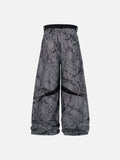 DAXUEN grey crackle wide-leg trousers