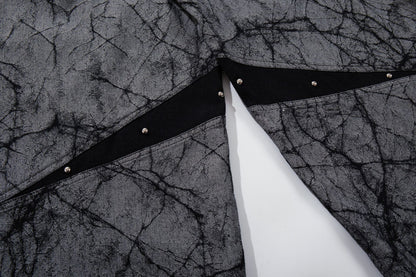 DAXUEN grey crackle wide-leg trousers