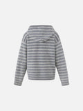 DAXUEN grey striped hooded knit cardigan