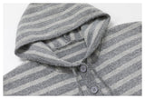 DAXUEN grey striped hooded knit cardigan