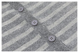 DAXUEN grey striped hooded knit cardigan