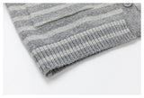 DAXUEN grey striped hooded knit cardigan