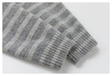 DAXUEN grey striped hooded knit cardigan