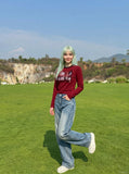 Grid Portrait Print Long-Sleeve Tee