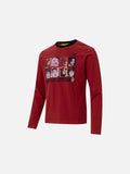Grid Portrait Print Long-Sleeve Tee