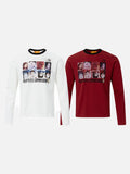Grid Portrait Print Long-Sleeve Tee