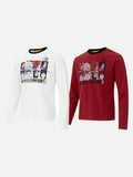 Grid Portrait Print Long-Sleeve Tee