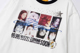 Grid Portrait Print Long-Sleeve Tee
