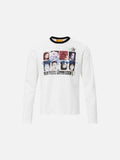 Grid Portrait Print Long-Sleeve Tee