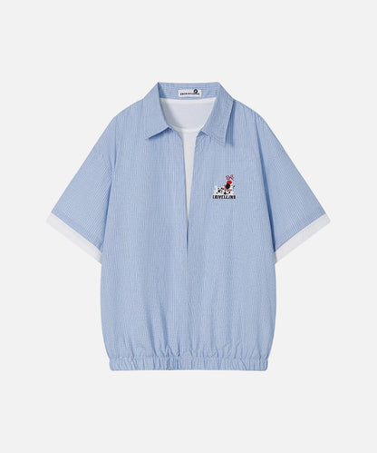 DAXUEN Relaxed-fit short-sleeved collared shirt