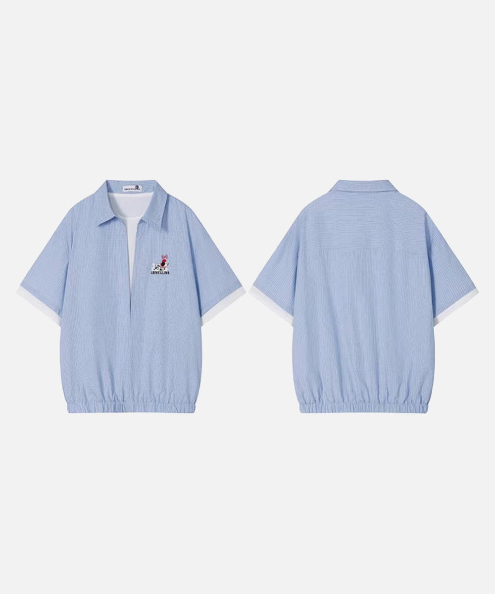 DAXUEN Relaxed-fit short-sleeved collared shirt