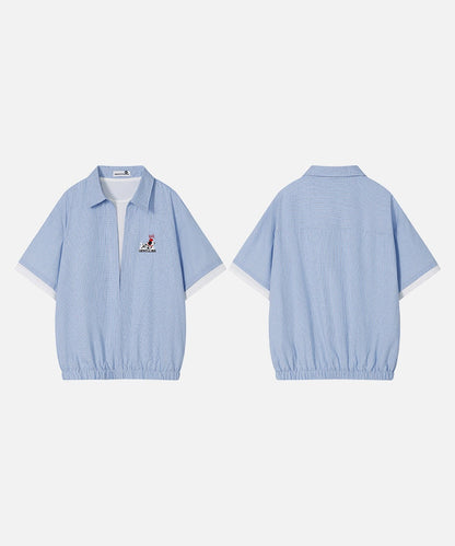 DAXUEN Relaxed-fit short-sleeved collared shirt