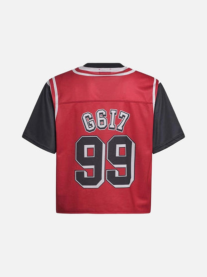 DAXUEN Oversized jersey-style graphic t-shirt
