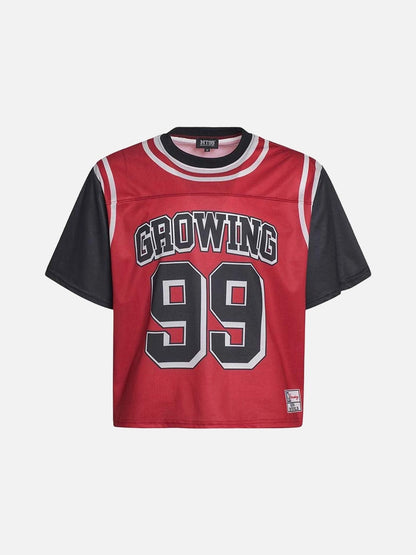 DAXUEN Oversized jersey-style graphic t-shirt