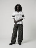 DAXUEN Short-sleeved loose-fitting mesh jersey t-shirt — model photo