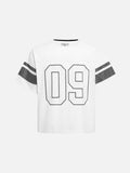 DAXUEN Short-sleeved loose-fitting mesh jersey t-shirt