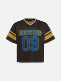 DAXUEN Short-sleeved loose-fitting mesh jersey t-shirt