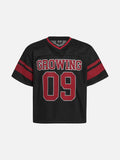 DAXUEN Short-sleeved loose-fitting mesh jersey t-shirt