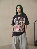 DAXUEN Graphic t-shirt with oversized fit and cartoon print — model photo