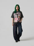 DAXUEN Graphic t-shirt with oversized fit and cartoon print — model photo