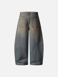 Wide-leg distressed denim jeans