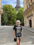 DAXUEN Faded wash crew neck t-shirt with graphic print — model photo