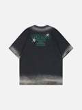 DAXUEN Faded wash crew neck t-shirt with graphic print