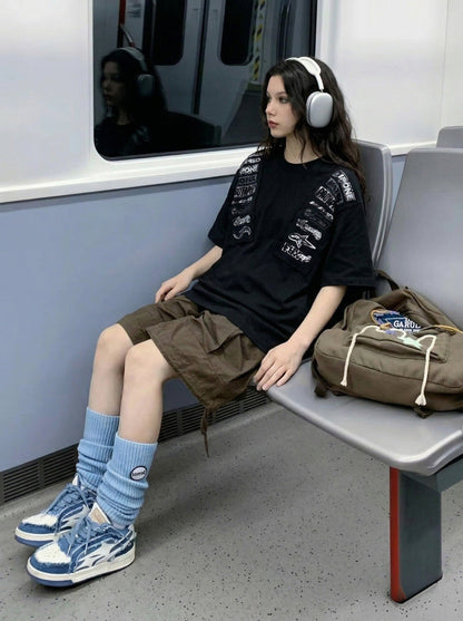 Grunge Graphic Panel T-Shirt