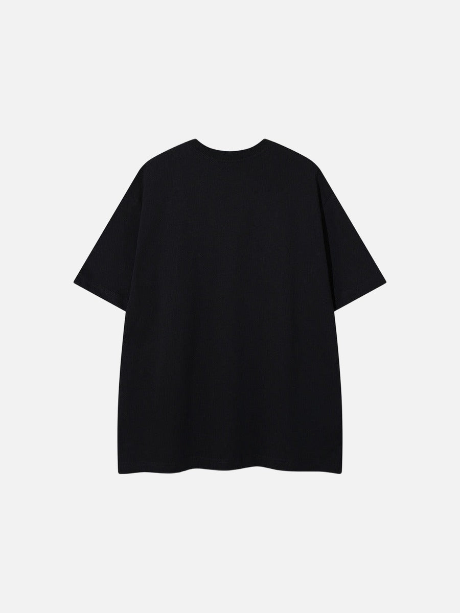 DAXUEN Short-sleeved crew neck T-shirt with grunge graphics