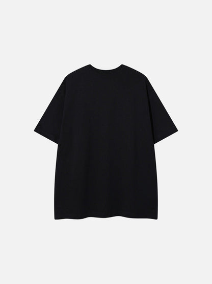 DAXUEN Short-sleeved crew neck T-shirt with grunge graphics